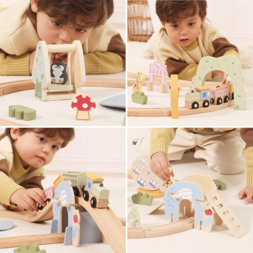 Veilig hout en zachte pasteltinten