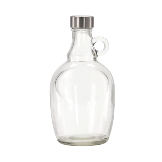 Glazen fles met oor 1 l met metalen schroefdop