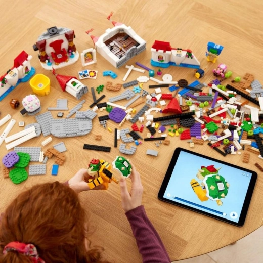 Digitale instructies in de LEGO Super Mario app