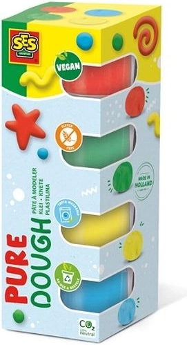 SES Pure vegan boetseerklei 4× 90 g