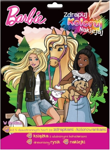 Barbie: set met kraskaarten, kleurplaten en stickers