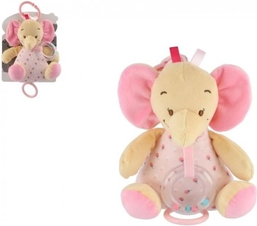 Muzikale pluchen olifant TULILO 18 cm roze