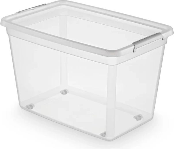 Basestore opbergbox op wieltjes met deksel 60 l