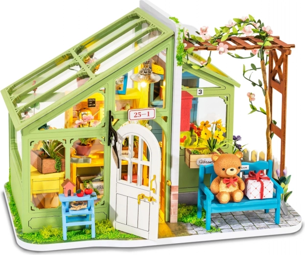 Robotime mini huisje – bloemenwinkel voor lentebijeenkomsten