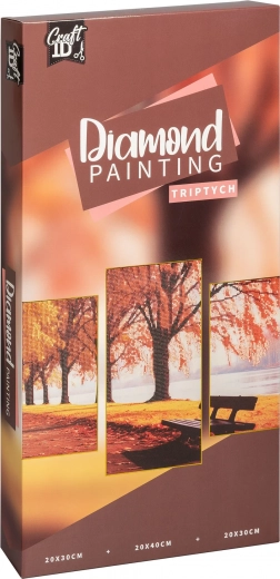 Diamond painting op frame – landschap, drieluik 40 × 20 cm + 30 × 20 cm