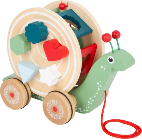 Houten trek slak met sorter