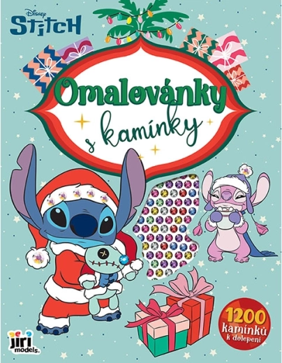 Kleurplaten met steentjes Lilo & Stitch Kerst