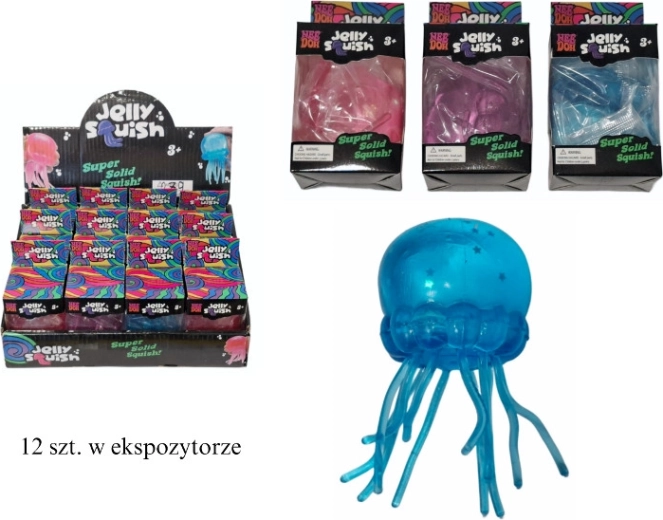 Antistress knijp- en friemelspeeltje kwal met glitters