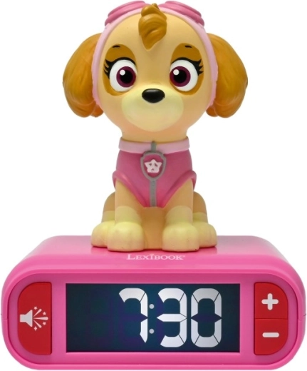 Lexibook wekker Paw Patrol met lichtgevende Skye-figuur