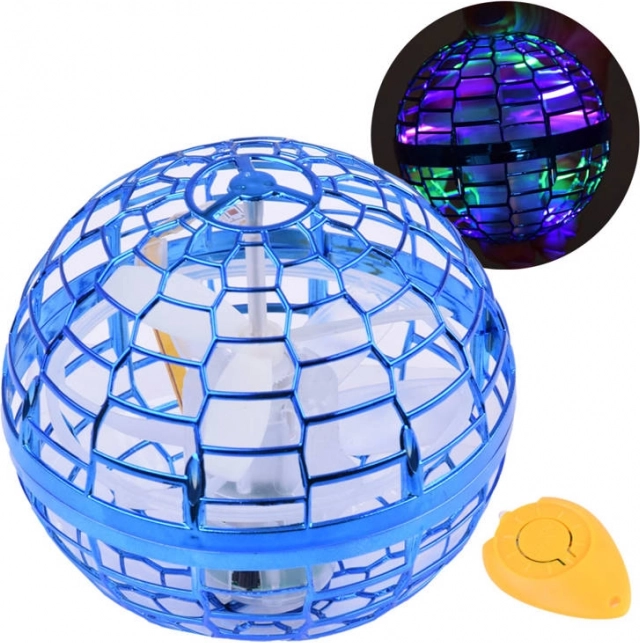 Vliegende UFO-bal met LED en handbesturing – Blauw