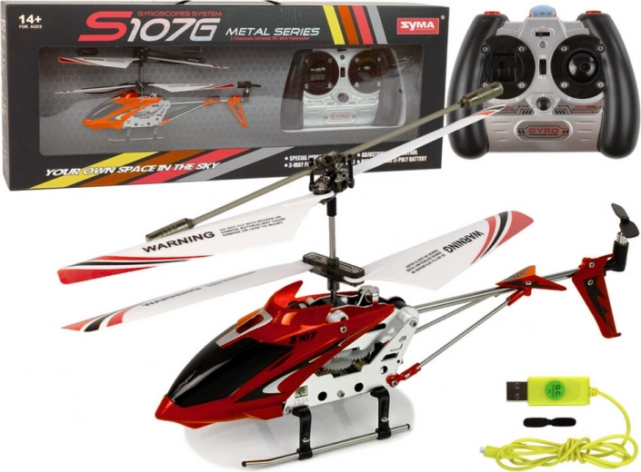 RC-helikopter met gyroscoop SYMA S107G rood