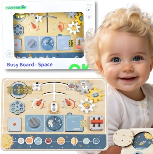 Houten Montessori-activiteitenbord Ruimte van Tooky Toy