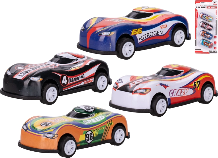 Metalen raceautootje met terugtrekmechanisme - 1 stuk