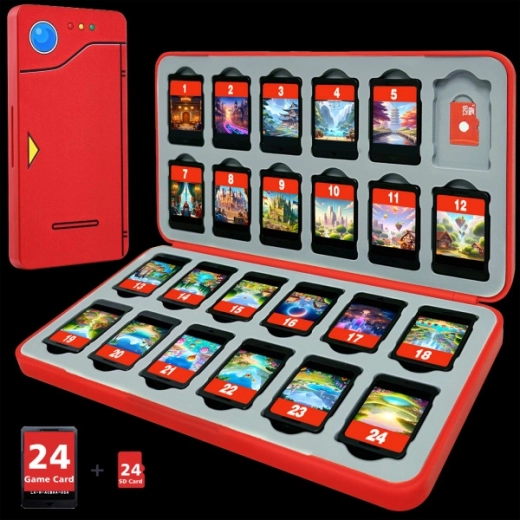 FUNLAB Pokédex-hoesje voor 24 gamekaarten voor Nintendo Switch