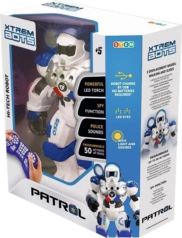 Xtrem Bots Patrol Bot – programmeerbare politie-robot met afstandsbediening