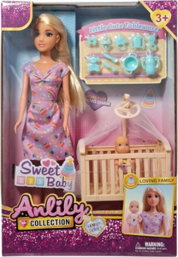 Speelset pop met baby en accessoires