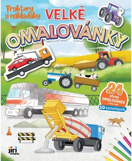 Grote kleurplaten tractors en vrachtwagens met stickers