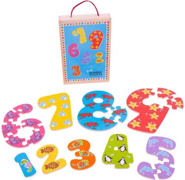 Educatieve puzzel cijfers 1–9