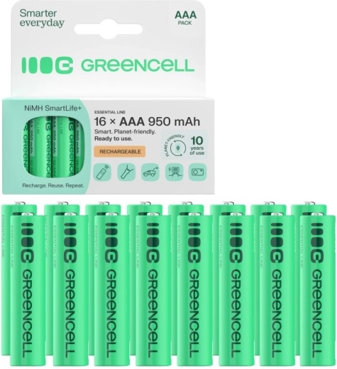 Green Cell oplaadbare AAA-batterijen (HR03) 950 mAh 16 stuks