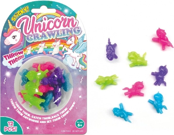 Plakkerige eenhoorns 3 cm – set van 12 stuks