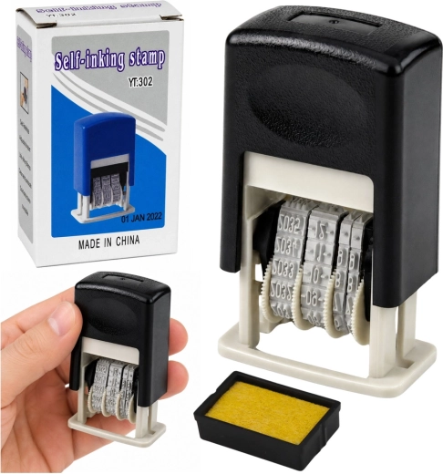 Automatisch instelbare datumstempel, zwart - 1 stuk