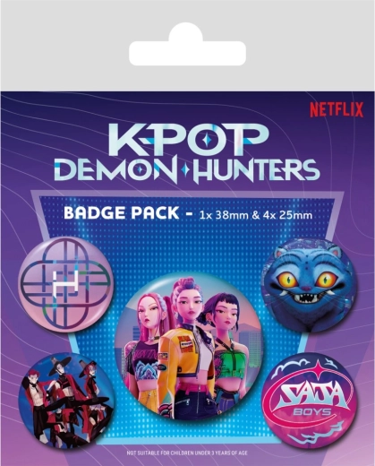 Set metalen K-pop Demon Hunters-badges (Netflix)