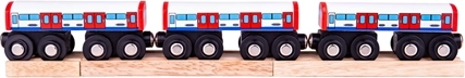 Bigjigs Rail metro-rijtuigen – houten set