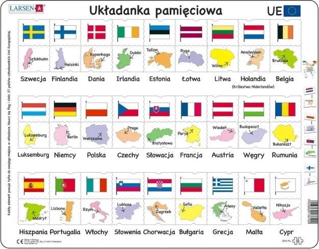 Larsen Unia Europa – educatieve puzzel met vlaggen van Europa