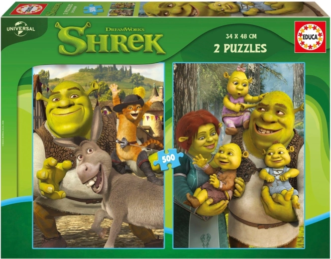 Educa-puzzel Shrek 2 x 500 stukjes