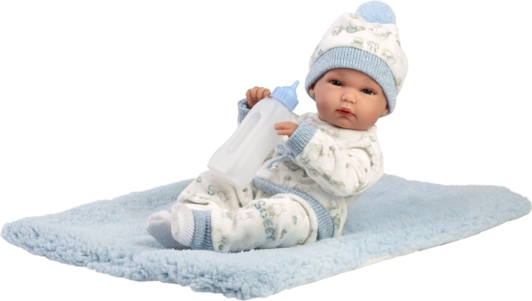 Llorens New Born jongetje – realistische baby-pop voor in bad 35 cm