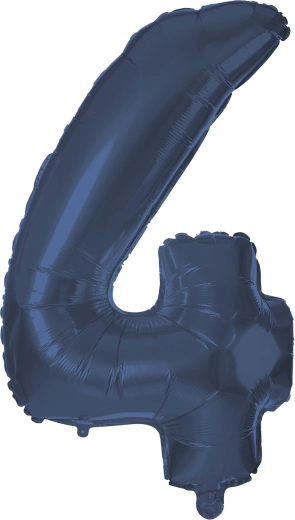 Folieballon cijfer 4 30 cm blauw TORO