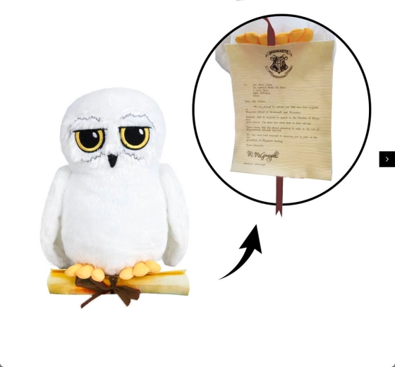 Harry Potter pluchen uil Hedwig met brief 25 cm - 1 stuk