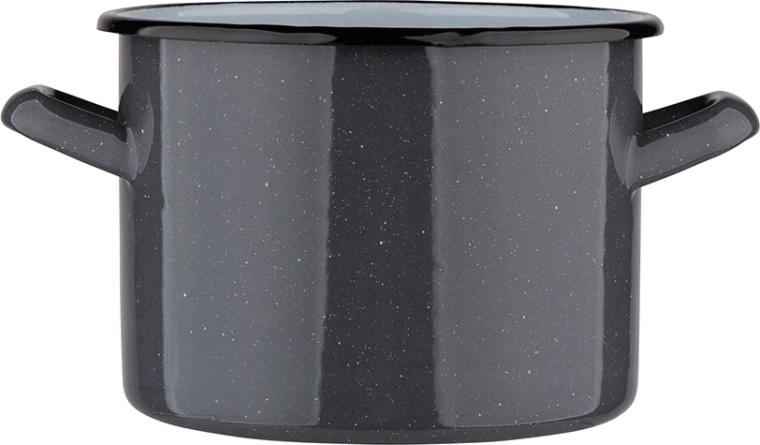 Steelpan eenvoudig 1,5 l grijs gespikkeld 14 cm