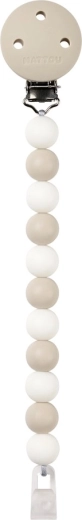 Nattou siliconen speenclip clay/white (BPA-vrij)