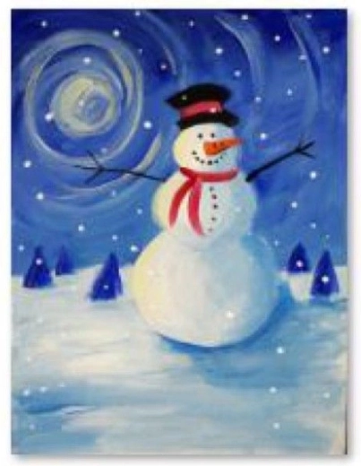 Diamantborduren (diamond painting) sneeuwpop 30 × 40 cm - 1 stuk