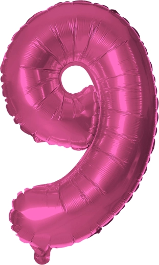 Folieballon cijfer 9 roze 30 cm TORO