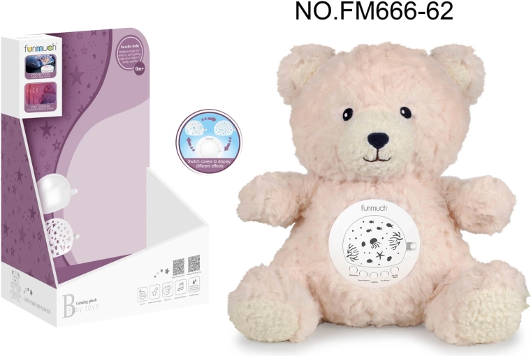Interactieve knuffelbeer Miso met projector, wit