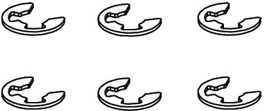 E-clips 7 mm voor Voltage en Major, 6 stuks