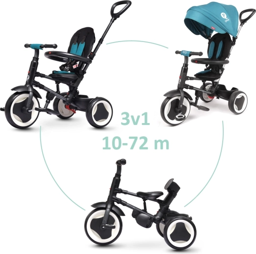 Qplay opvouwbare driewieler Rito EVA groen-blauw