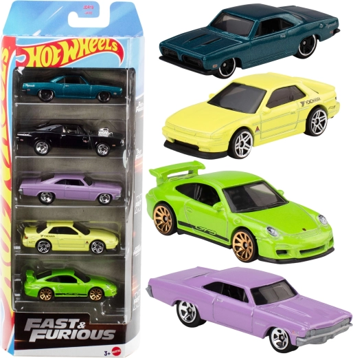 Hot Wheels Fast & Furious – set van 5 metalen autootjes
