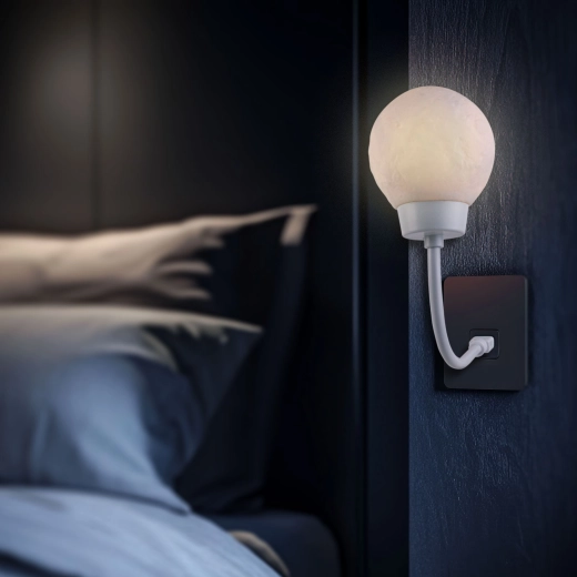 Nachtlamp in de vorm van de maan met warm wit licht, USB