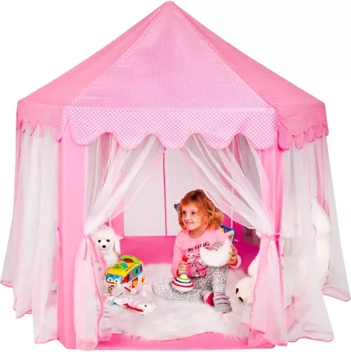 Roze kindertent Kruzzel – sprookjesachtig paleis voor thuis en in de tuin