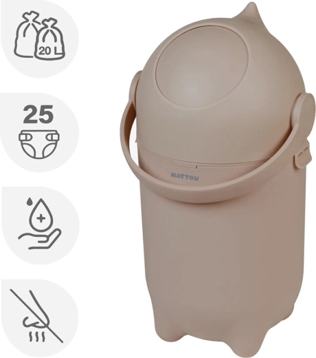 Nattou luieremmer Dropy taupe 20 l