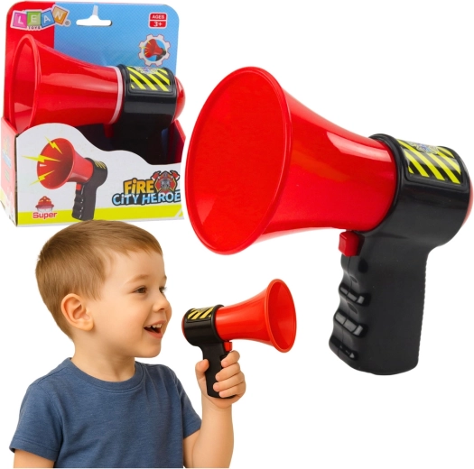 Interactieve brandweermegfoon voor kinderen met geluidseffecten