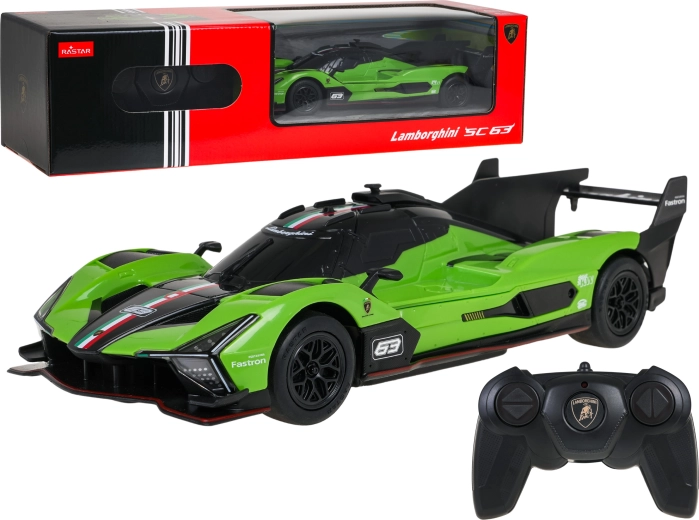 Op afstand bestuurbare Lamborghini SC63 LMDh R/C-auto op schaal 1:24
