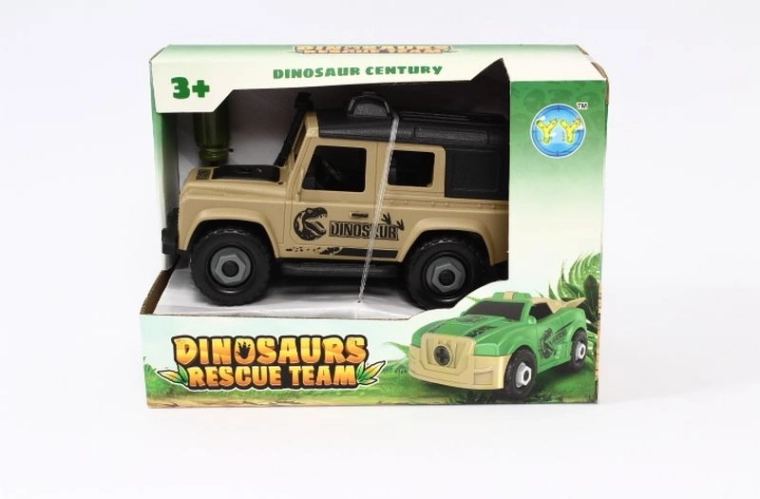 Dino-auto met vastschroefbare wielen
