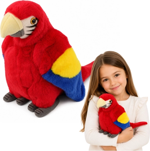 Pluchen ara-papegaai rood 24 cm