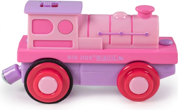 Elektrische locomotief Bigjigs Rail roze