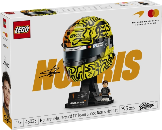 LEGO-helm van Lando Norris van het McLaren Mastercard F1-team