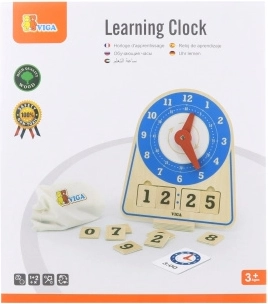 Viga houten klok voor het leren van de tijd Montessori